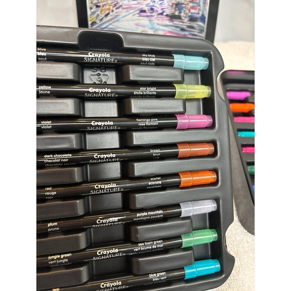 Crayola Signature Brush & Detail Dual Tip Markers 16ct New York City Tin New